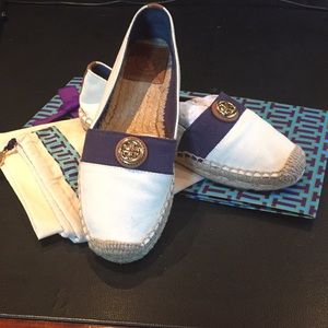 Tory Burch Navy and Canvas Espadrilles